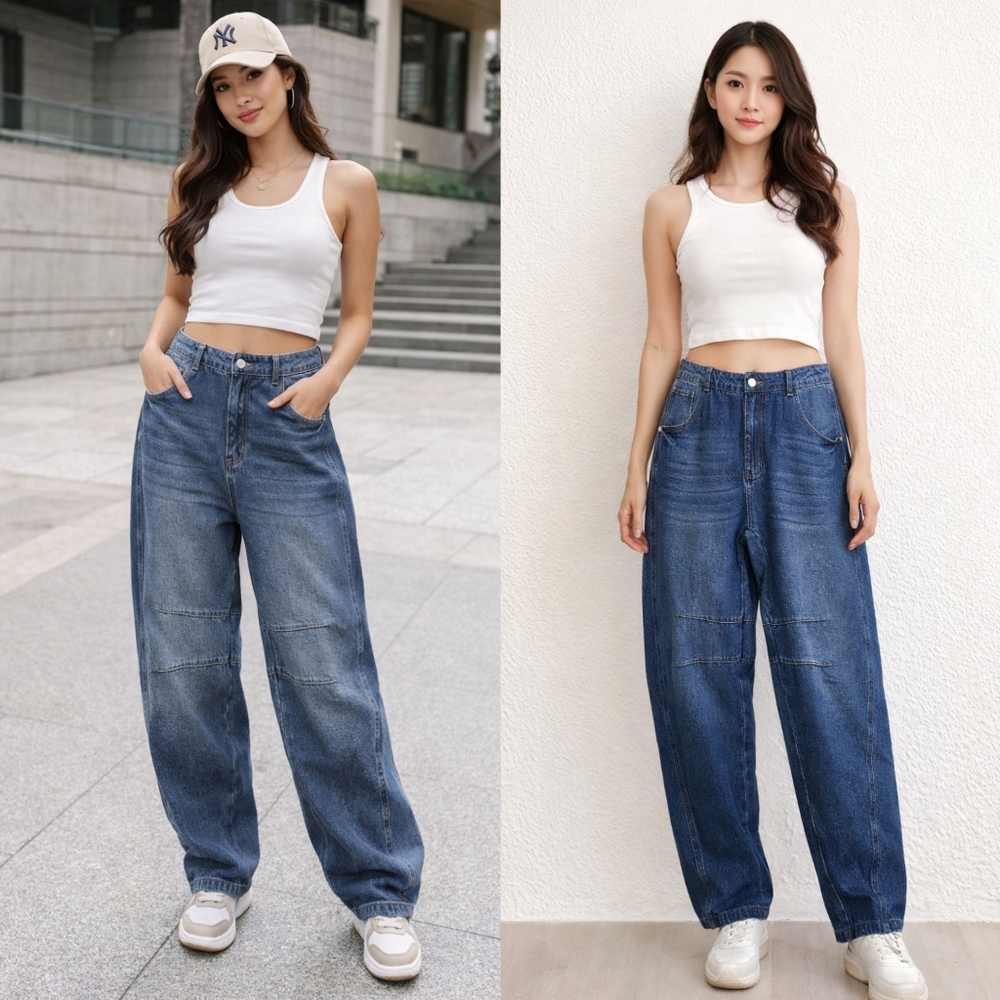Women's Barrel Leg High Rise Jeans